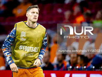 Netherlands forwarder Wout Weghorst plays during the match between the Netherlands and Germany at the Johan Cruijff ArenA for the UEFA Natio...