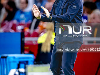 Netherlands trainer Ronald Koeman is present during the match between the Netherlands and Germany at the Johan Cruijff ArenA for the UEFA Na...