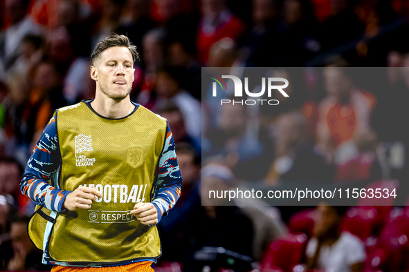 Netherlands forwarder Wout Weghorst plays during the match between the Netherlands and Germany at the Johan Cruijff ArenA for the UEFA Natio...