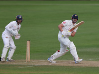 Alex Lees bats during the Vitality County Championship match between Durham Cricket and Lancashire at the Seat Unique Riverside in Chester l...