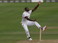 Anderson Phillip bowls for Lancashire during the Vitality County Championship match between Durham Cricket and Lancashire at the Seat Unique...