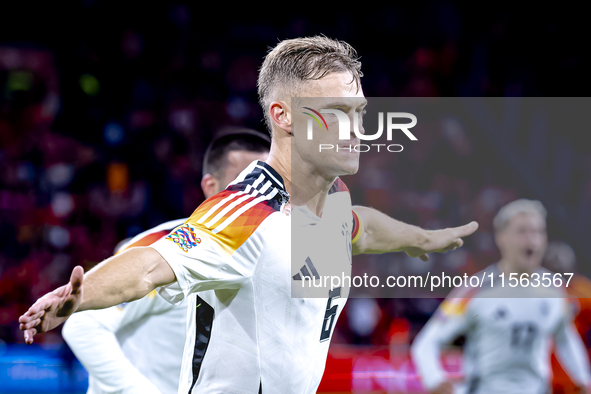 Germany midfielder Joshua Kimmich scores the 1-2 during the match between the Netherlands and Germany at the Johan Cruijff ArenA for the UEF...