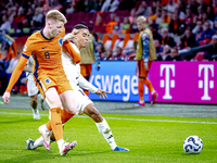 Netherlands midfielder Jerdy Schouten plays during the match between the Netherlands and Germany at the Johan Cruijff ArenA for the UEFA Nat...