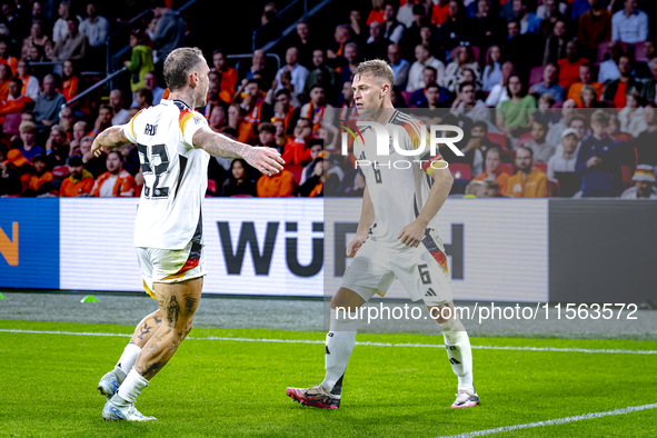 Germany midfielder Joshua Kimmich scores the 1-2 during the match between the Netherlands and Germany at the Johan Cruijff ArenA for the UEF...