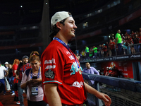 Trevor Bauer #96 of Diablos Rojos celebrates after winning the 2024 Mexican Baseball League (LMB) King Series Championship at Estadio Mobil...