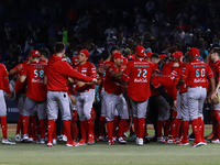 Team Diablos Rojos celebrates the victory after the 2024 Mexican Baseball League (LMB) King Series Championship match between Diablos Rojos...