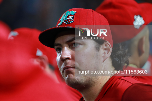 Trevor Bauer #96 of Diablos Rojos is seen during the 2024 Mexican Baseball League (LMB) King Series Championship match between Diablos Rojos...