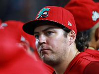 Trevor Bauer #96 of Diablos Rojos is seen during the 2024 Mexican Baseball League (LMB) King Series Championship match between Diablos Rojos...