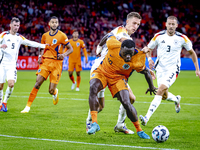 Netherlands forward Brian Brobbey and Germany defender Nico Schlotterbeck during the match between the Netherlands and Germany at the Johan...