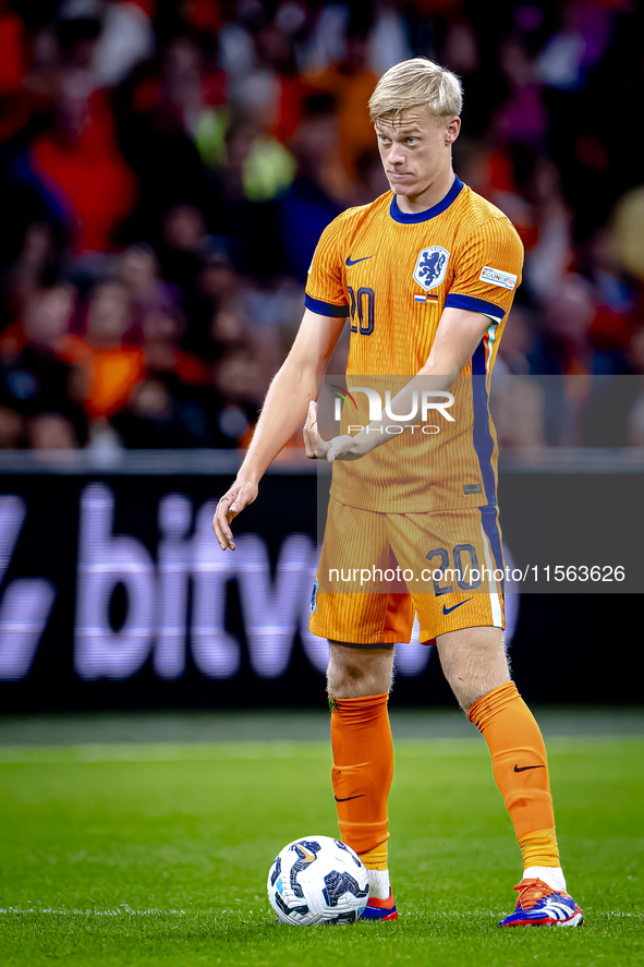 Netherlands defender Jan-Paul van Hecke plays during the match between the Netherlands and Germany at the Johan Cruijff ArenA for the UEFA N...