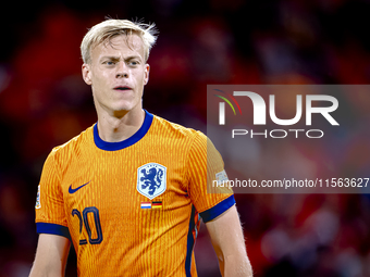 Netherlands defender Jan-Paul van Hecke plays during the match between the Netherlands and Germany at the Johan Cruijff ArenA for the UEFA N...