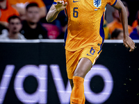 Netherlands midfielder Ryan Gravenberch plays during the match between the Netherlands and Germany at the Johan Cruijff ArenA for the UEFA N...