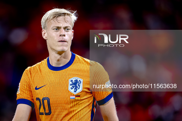 Netherlands defender Jan-Paul van Hecke plays during the match between the Netherlands and Germany at the Johan Cruijff ArenA for the UEFA N...