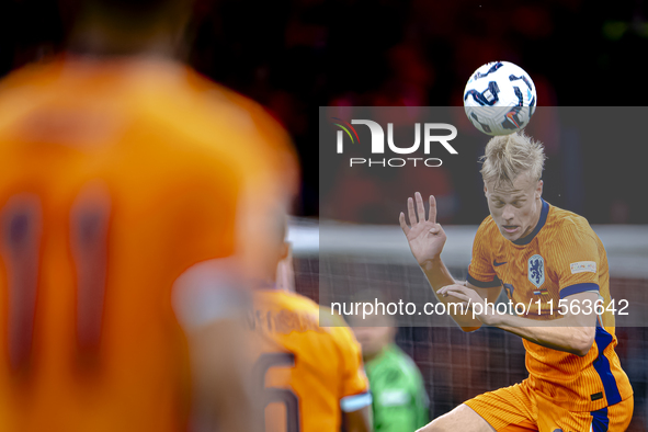 Netherlands defender Jan-Paul van Hecke plays during the match between the Netherlands and Germany at the Johan Cruijff ArenA for the UEFA N...