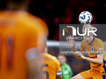 Netherlands defender Jan-Paul van Hecke plays during the match between the Netherlands and Germany at the Johan Cruijff ArenA for the UEFA N...