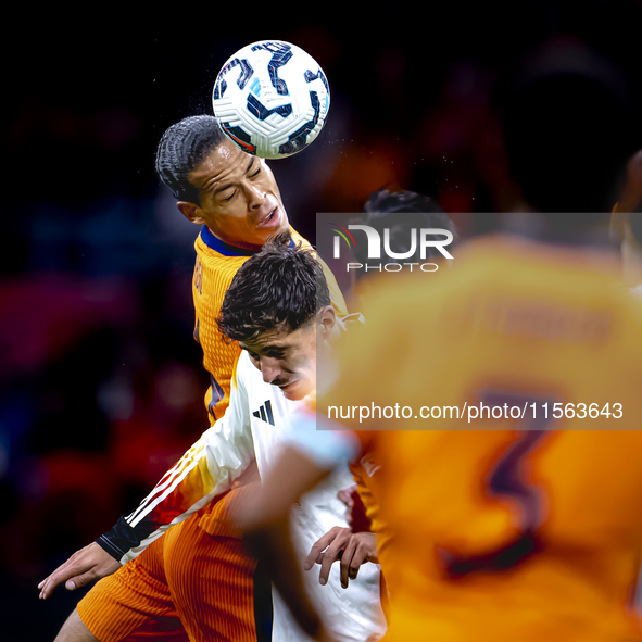 Netherlands defender Virgil van Dijk during the match between the Netherlands and Germany at the Johan Cruijff ArenA for the UEFA Nations Le...