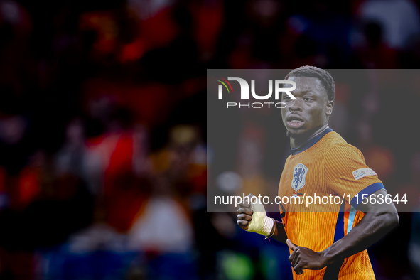 Netherlands forward Brian Brobbey plays during the match between the Netherlands and Germany at the Johan Cruijff ArenA for the UEFA Nations...