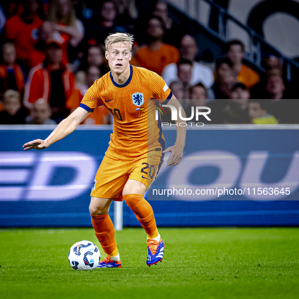 Netherlands defender Jan-Paul van Hecke plays during the match between the Netherlands and Germany at the Johan Cruijff ArenA for the UEFA N...