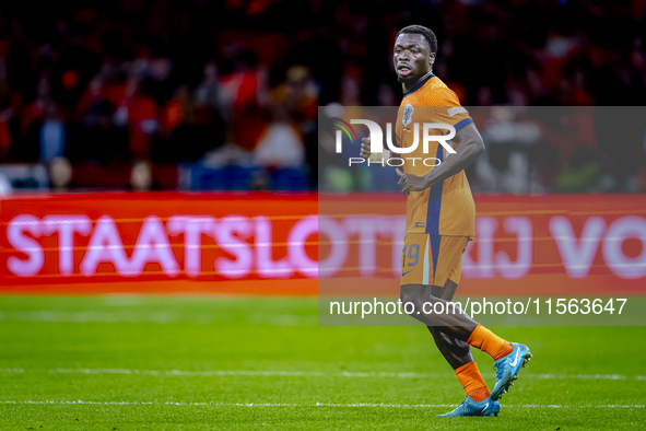 Netherlands forward Brian Brobbey plays during the match between the Netherlands and Germany at the Johan Cruijff ArenA for the UEFA Nations...