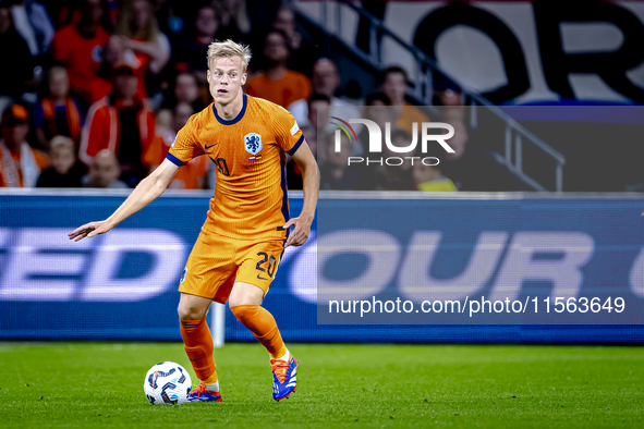 Netherlands defender Jan-Paul van Hecke plays during the match between the Netherlands and Germany at the Johan Cruijff ArenA for the UEFA N...