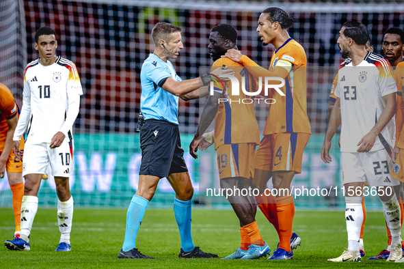 Netherlands forward Brian Brobbey plays during the match between the Netherlands and Germany at the Johan Cruijff ArenA for the UEFA Nations...