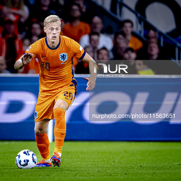 Netherlands defender Jan-Paul van Hecke plays during the match between the Netherlands and Germany at the Johan Cruijff ArenA for the UEFA N...