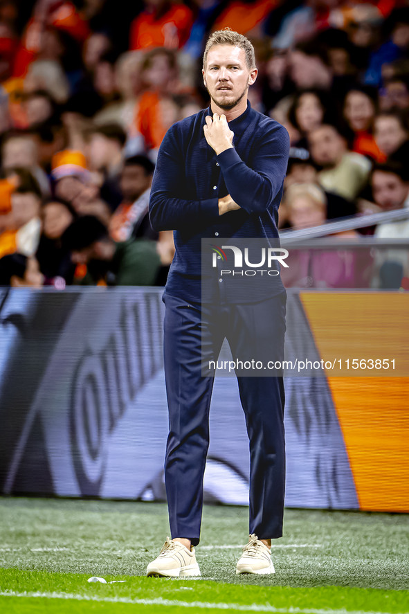 Germany trainer Julian Nagelsmann during the match between the Netherlands and Germany at the Johan Cruijff ArenA for the UEFA Nations Leagu...