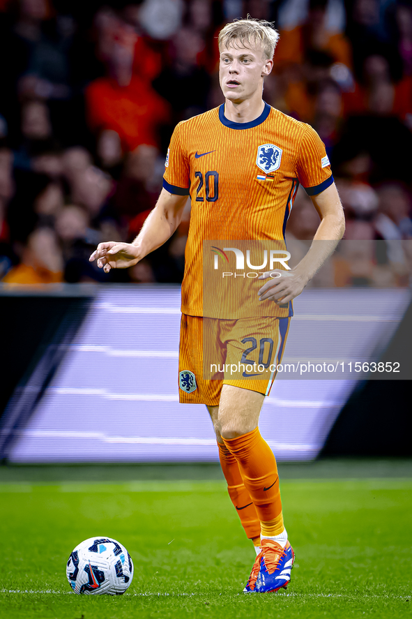 Netherlands defender Jan-Paul van Hecke plays during the match between the Netherlands and Germany at the Johan Cruijff ArenA for the UEFA N...