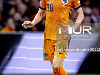 Netherlands defender Jan-Paul van Hecke plays during the match between the Netherlands and Germany at the Johan Cruijff ArenA for the UEFA N...