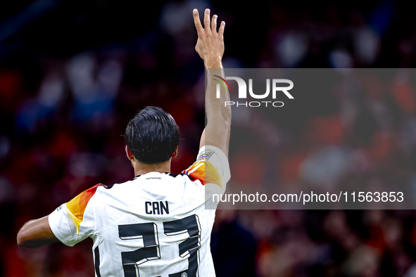 Germany midfielder Emre Can plays during the match between the Netherlands and Germany at the Johan Cruijff ArenA for the UEFA Nations Leagu...