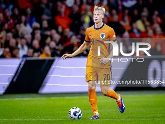 Netherlands defender Jan-Paul van Hecke plays during the match between the Netherlands and Germany at the Johan Cruijff ArenA for the UEFA N...