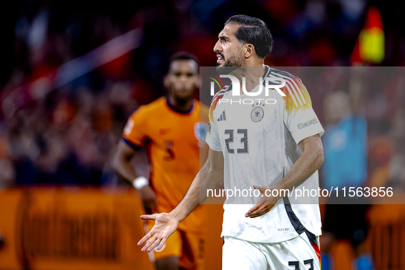 Germany midfielder Emre Can plays during the match between the Netherlands and Germany at the Johan Cruijff ArenA for the UEFA Nations Leagu...