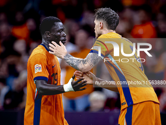 Netherlands forward Wout Weghorst replaces Netherlands forward Brian Brobbey during the match between the Netherlands and Germany at the Joh...