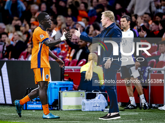 Netherlands forward Brian Brobbey plays during the match between the Netherlands and Germany at the Johan Cruijff ArenA for the UEFA Nations...