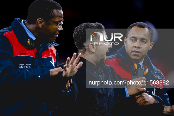 A supporter is on the pitch during the match between the Netherlands and Germany at the Johan Cruijff ArenA for the UEFA Nations League, Lea...