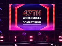 The opening ceremony of the 47th WorldSkills Competition takes place in Lyon, France, on September 10, 2024, at the LDLC Arena. (