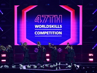 The opening ceremony of the 47th WorldSkills Competition takes place in Lyon, France, on September 10, 2024, at the LDLC Arena. (