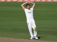 George Balderson reacts during the Vitality County Championship match between Durham Cricket and Lancashire at the Seat Unique Riverside in...