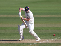 Alex Lees bats during the Vitality County Championship match between Durham Cricket and Lancashire at the Seat Unique Riverside in Chester l...