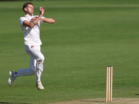 Tom Bailey bowls during the Vitality County Championship match between Durham Cricket and Lancashire at the Seat Unique Riverside in Chester...