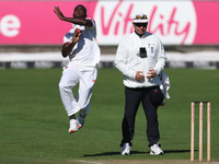 Anderson Phillip bowls for Lancashire during the Vitality County Championship match between Durham Cricket and Lancashire at the Seat Unique...