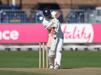 David Bedingham of Durham bats during the Vitality County Championship match between Durham Cricket and Lancashire at the Seat Unique Rivers...