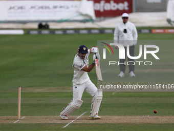 David Bedingham of Durham bats during the Vitality County Championship match between Durham Cricket and Lancashire at the Seat Unique Rivers...