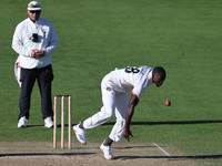 Anderson Phillip bowls for Lancashire during the Vitality County Championship match between Durham Cricket and Lancashire at the Seat Unique...