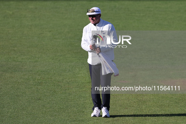 Umpire Graham Lloyd during the Vitality County Championship match between Durham Cricket and Lancashire at the Seat Unique Riverside in Ches...