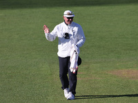 Umpire Graham Lloyd during the Vitality County Championship match between Durham Cricket and Lancashire at the Seat Unique Riverside in Ches...