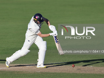 Colin Ackerman bats during the Vitality County Championship match between Durham Cricket and Lancashire at the Seat Unique Riverside in Ches...