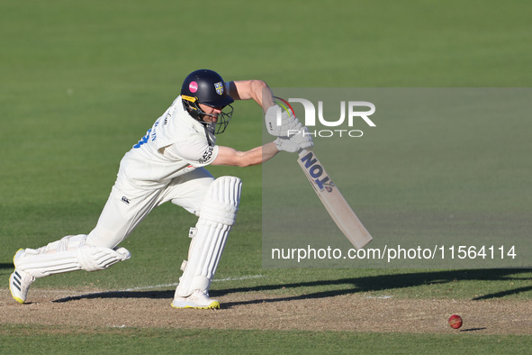 Colin Ackerman bats during the Vitality County Championship match between Durham Cricket and Lancashire at the Seat Unique Riverside in Ches...