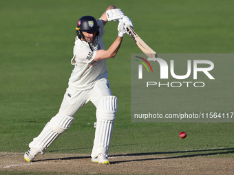 Colin Ackerman bats during the Vitality County Championship match between Durham Cricket and Lancashire at the Seat Unique Riverside in Ches...