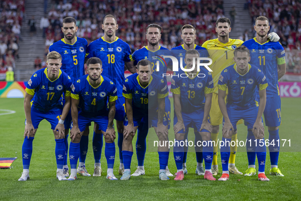 Team Bosnia and Herzegovina before the UEFA Nations League Group A3 match at Puskas Arena in Budapest, Hungary, on September 10, 2024. 